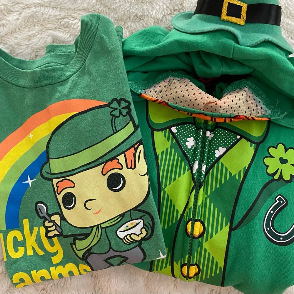 Boys Kiss Me St Patty’s Day Hoodie & Lucky Charms T-Shirt